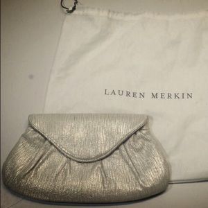 Lauren Merkin Gold Clutch Handbag